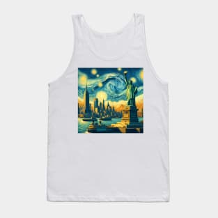 New York City, USA, in the style of Vincent van Gogh's Starry Night Tank Top